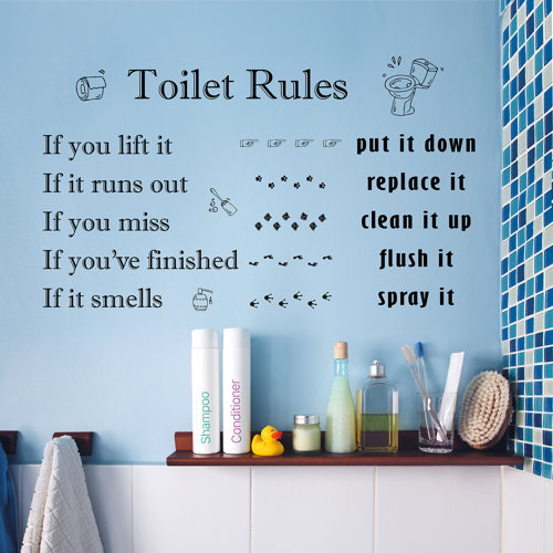 Winston Porter Toilet Rules Wall Decal & Reviews Wayfair